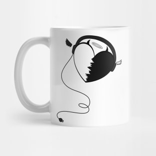 black and white heart Mug